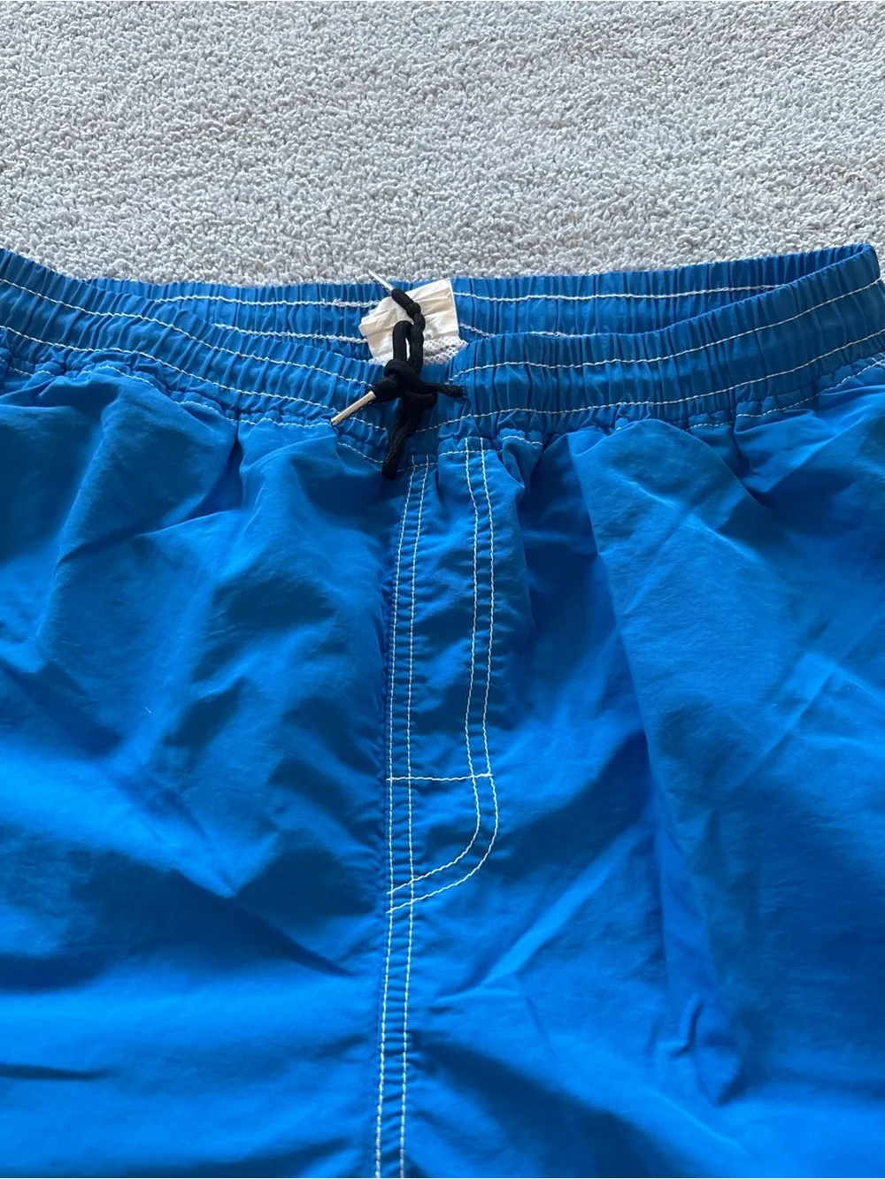 Men's Blue Cargo Swim Shorts with Drawstring Waist
